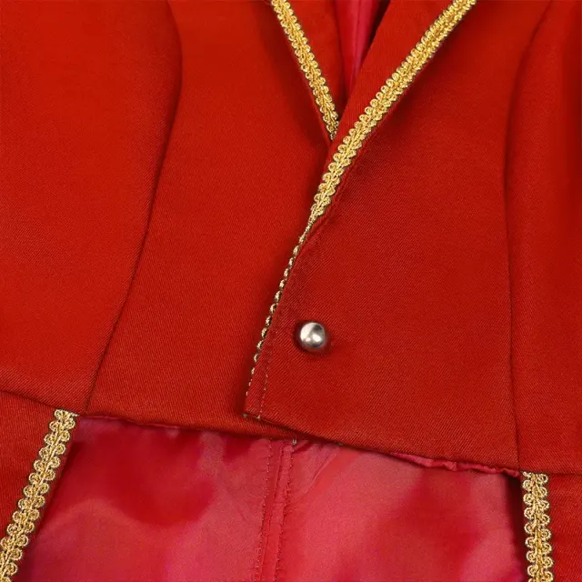 Men's Gold-Trim Medieval Prince Tailcoat for Cosplay detail 9