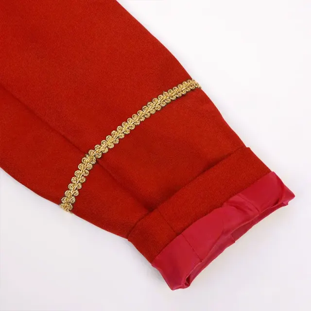 Men's Gold-Trim Medieval Prince Tailcoat for Cosplay detail 10