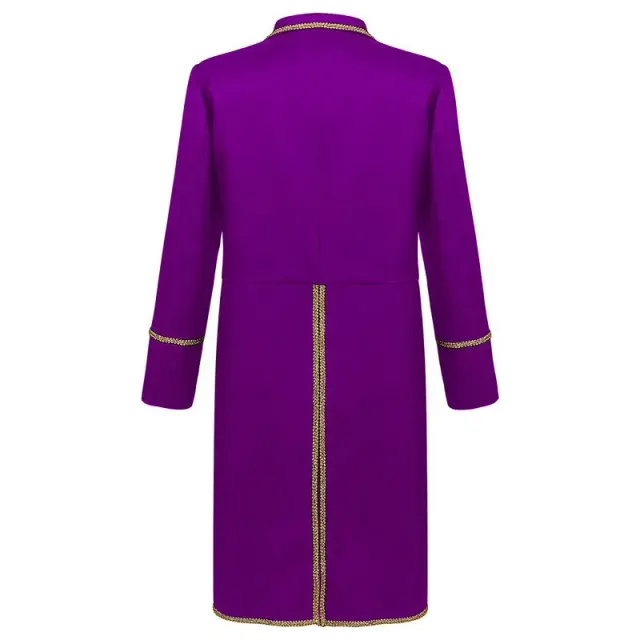 Men's Gold-Trim Medieval Prince Tailcoat for Cosplay detail 18