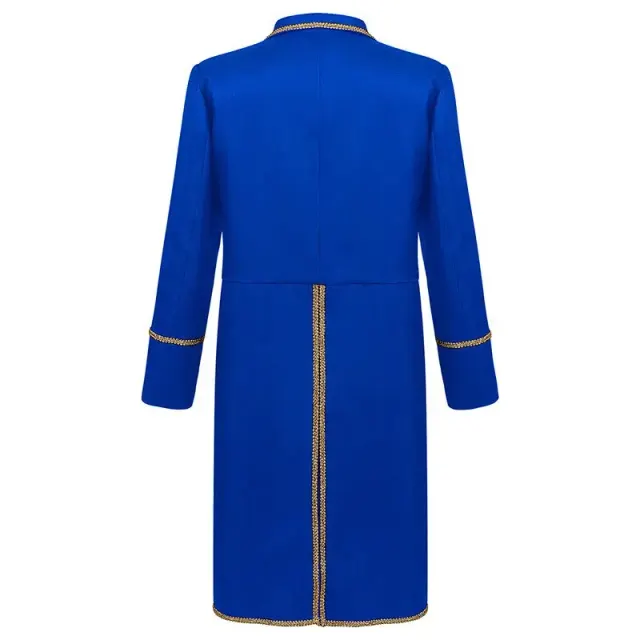 Men's Gold-Trim Medieval Prince Tailcoat for Cosplay detail 21