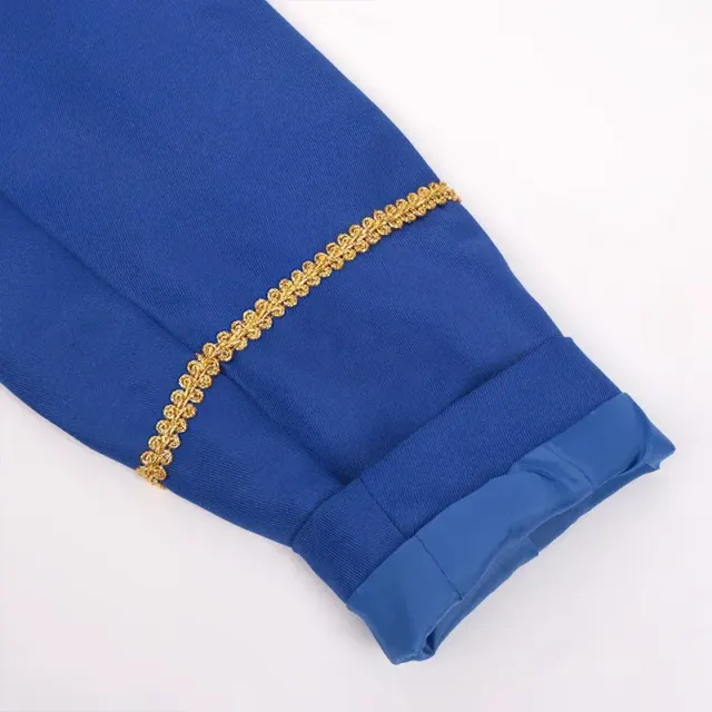 Men's Gold-Trim Medieval Prince Tailcoat for Cosplay detail 24