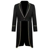 Vintage Gold-Trim Tailcoat - Black