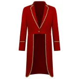 Vintage Gold-Trim Tailcoat - Red