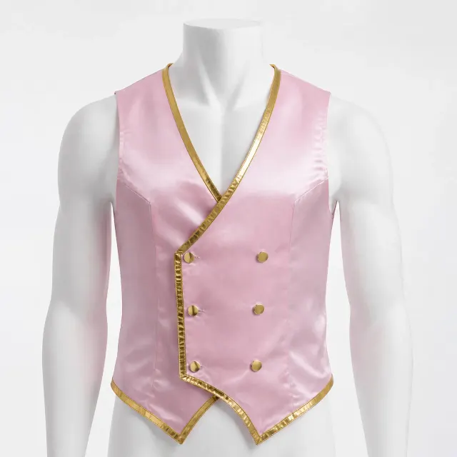 Men's Halloween Gold-Trim Steampunk Victorian Cosplay Vest detail 8