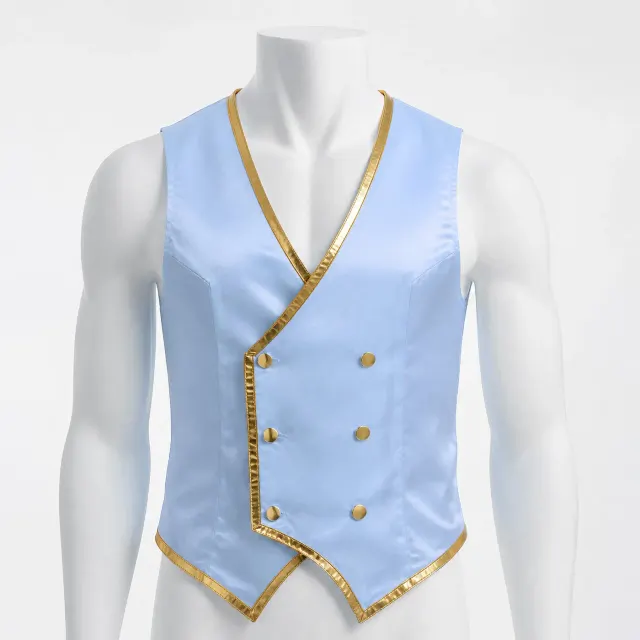 Men's Halloween Gold-Trim Steampunk Victorian Cosplay Vest detail 14