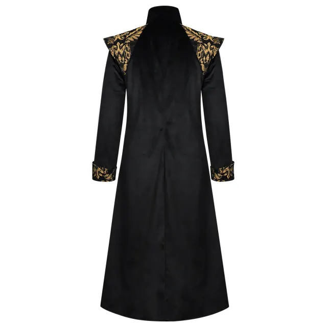 Men's Gothic Long Frock Coat for Halloween Cosplay detail 3