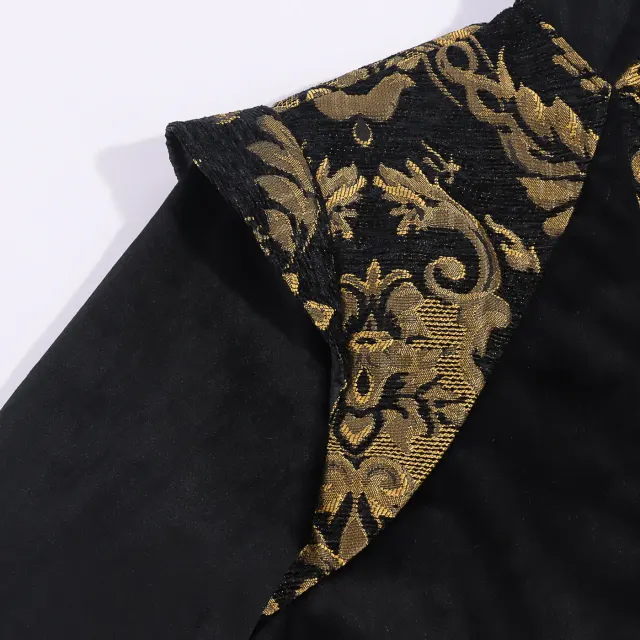 Men's Gothic Long Frock Coat for Halloween Cosplay detail 5