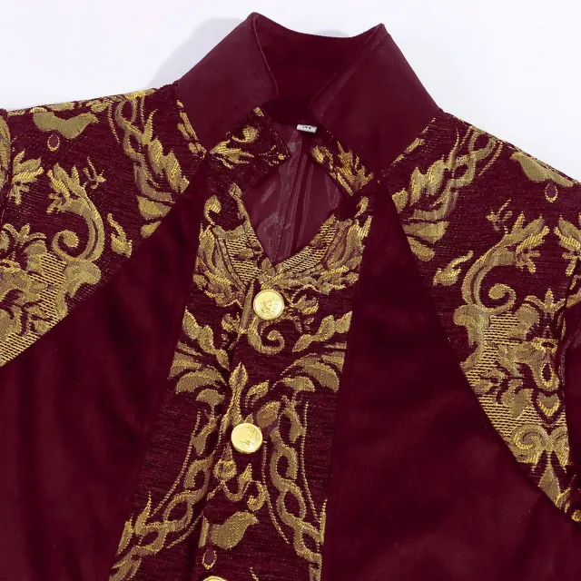 Men's Gothic Long Frock Coat for Halloween Cosplay detail 12