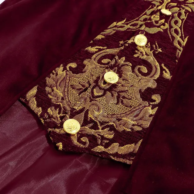 Men's Gothic Long Frock Coat for Halloween Cosplay detail 14