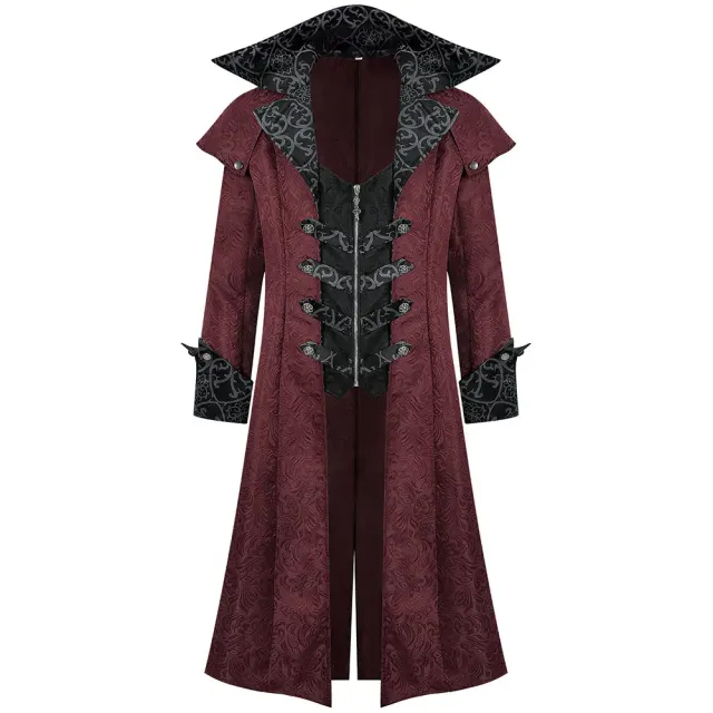 detalle de Chaqueta tipo abrigo de cosplay gótica medieval de Halloween para hombre 1