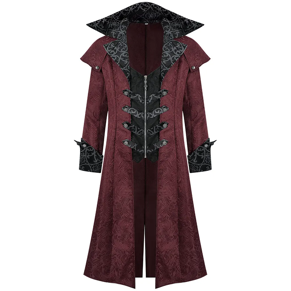 Men's Gothic Medieval Halloween Cosplay Coat Jacket detail 1