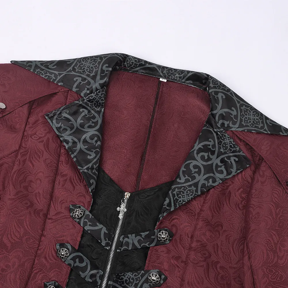 Men's Gothic Medieval Halloween Cosplay Coat Jacket detail 3