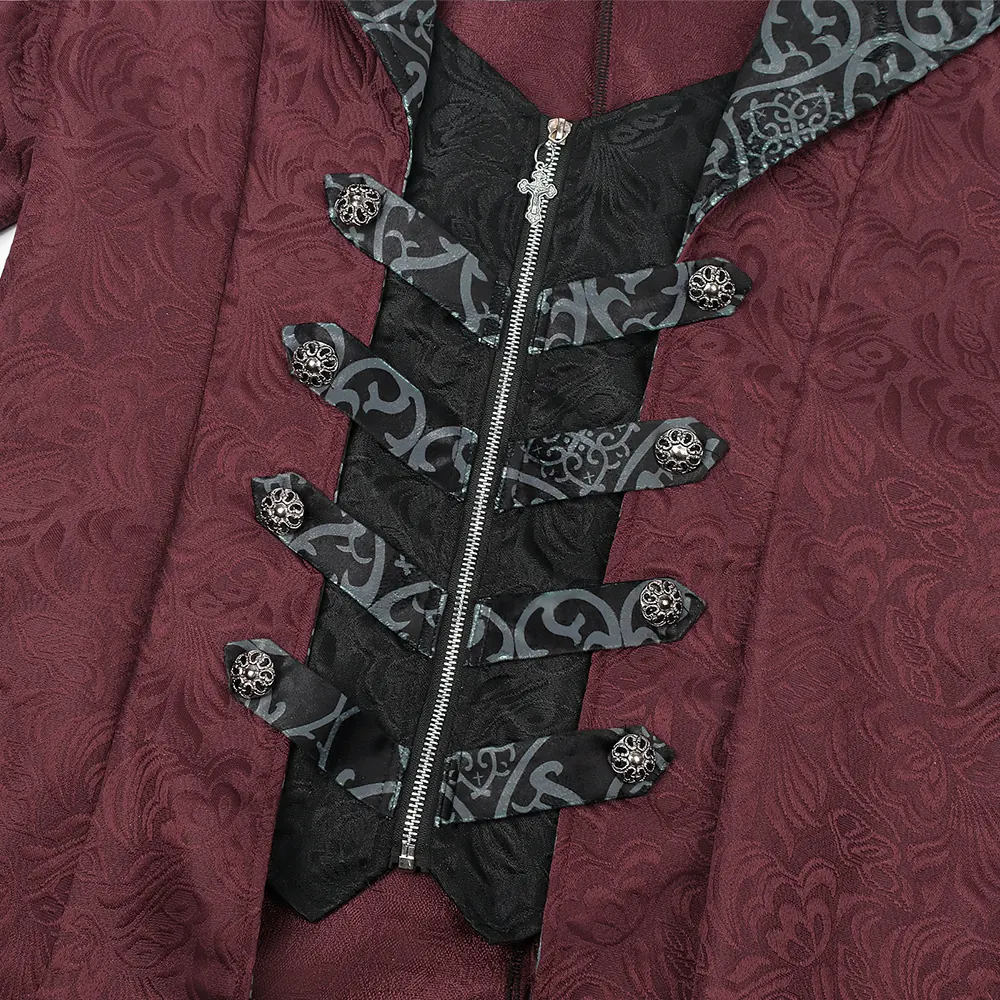 Men's Gothic Medieval Halloween Cosplay Coat Jacket detail 4