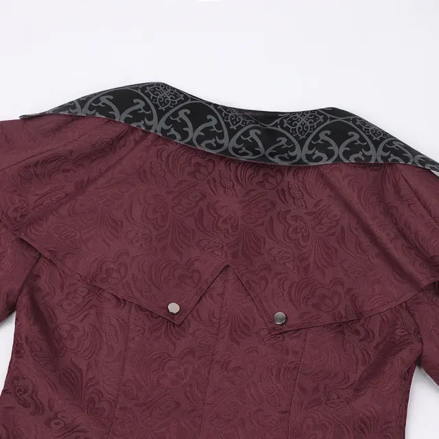 detalle de Chaqueta tipo abrigo de cosplay gótica medieval de Halloween para hombre 7