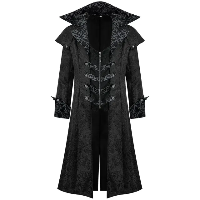 detalle de Chaqueta tipo abrigo de cosplay gótica medieval de Halloween para hombre 9