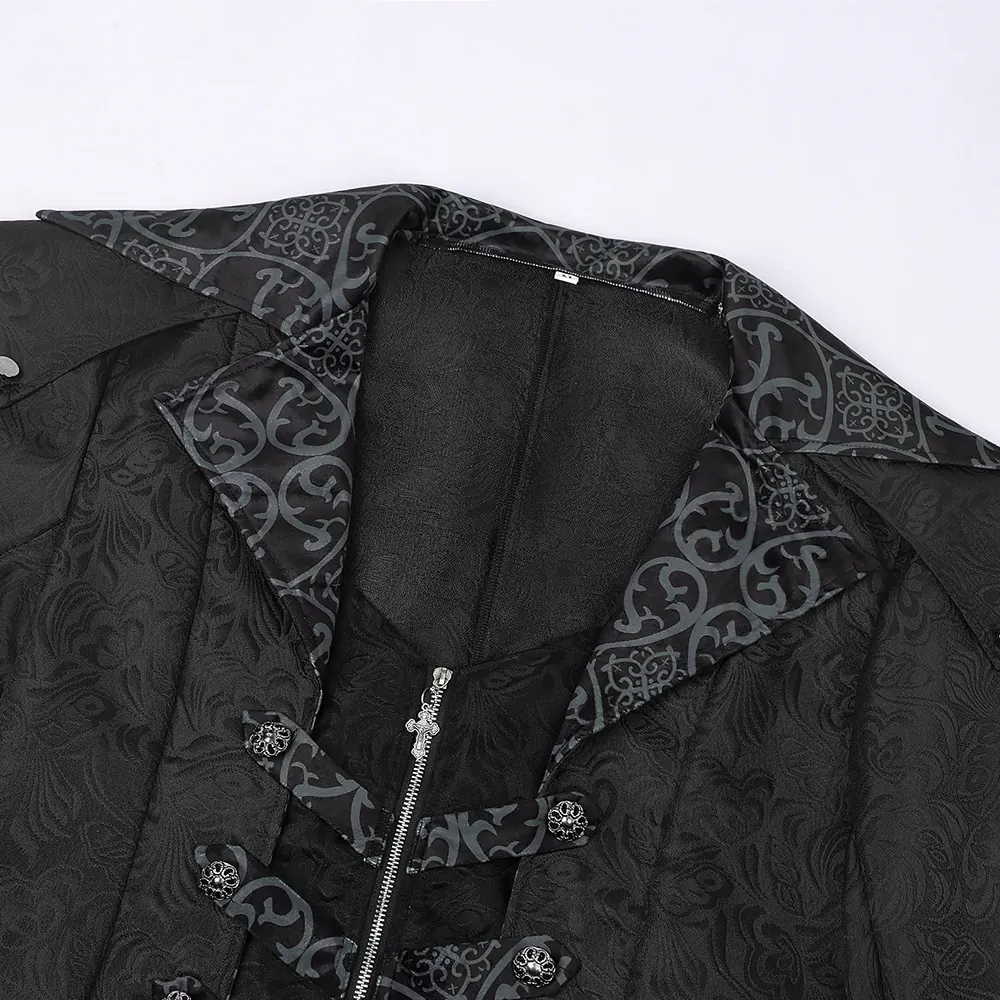 Men's Gothic Medieval Halloween Cosplay Coat Jacket detail 11