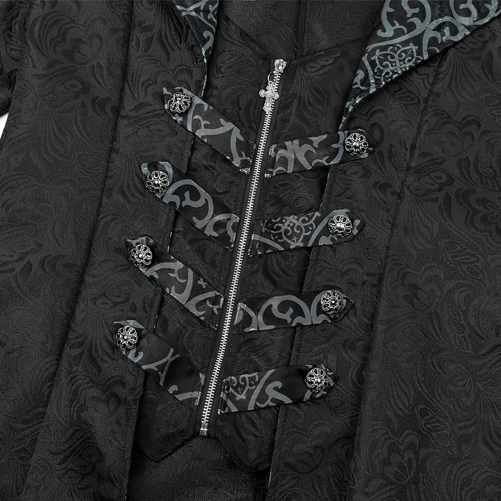 Men's Gothic Medieval Halloween Cosplay Coat Jacket detail 12