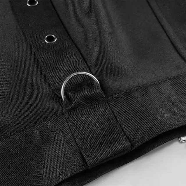 Men's Gothic Punk Asymmetrical Belted Half Skirt detail 7