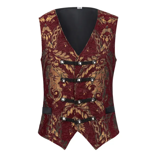 Men's Gothic Punk Medieval Cosplay Vest detail 2
