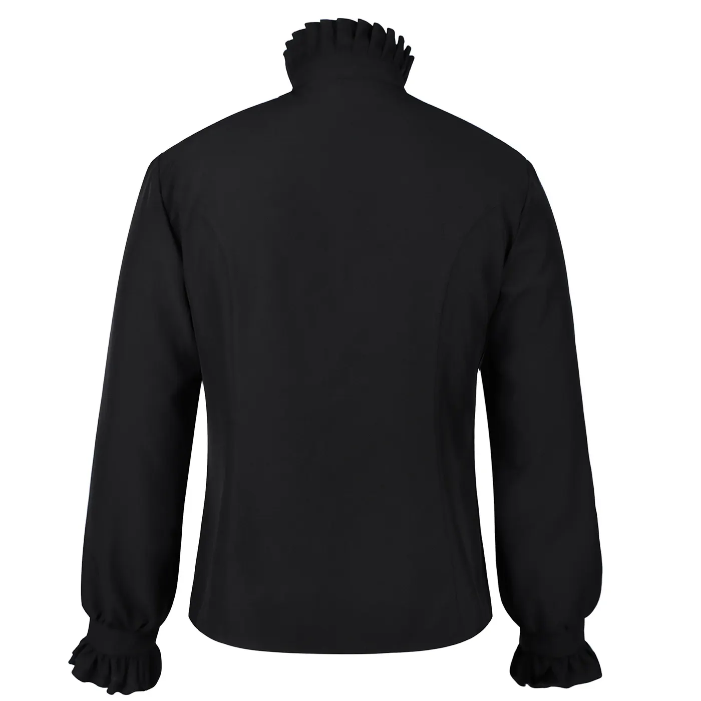 Men's Gothic Ruffled Stand-Collar Vampire Cosplay Shirt detail 2