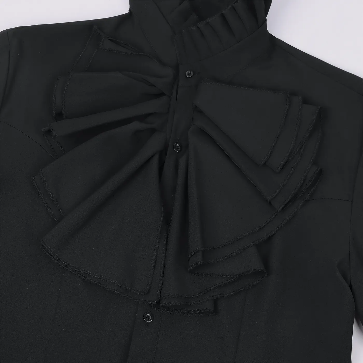 Men's Gothic Ruffled Stand-Collar Vampire Cosplay Shirt detail 4