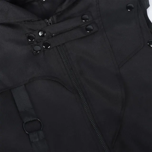 Men's Gothic Sleeveless Long Vest for Halloween Cosplay detail 3