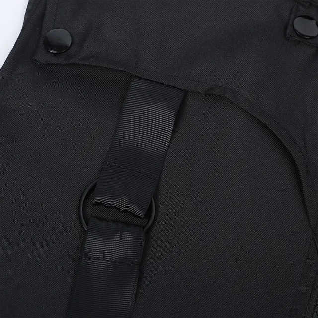 Men's Gothic Sleeveless Long Vest for Halloween Cosplay detail 4