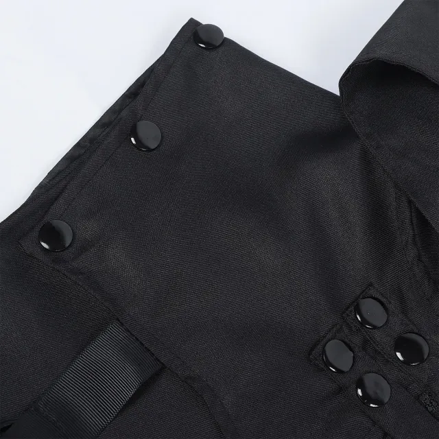 Men's Gothic Sleeveless Long Vest for Halloween Cosplay detail 5