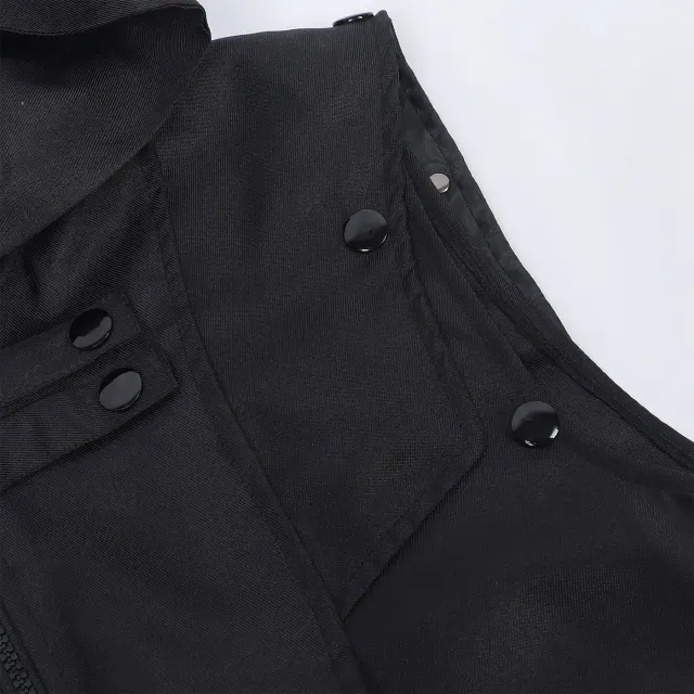 Men's Gothic Sleeveless Long Vest for Halloween Cosplay detail 6