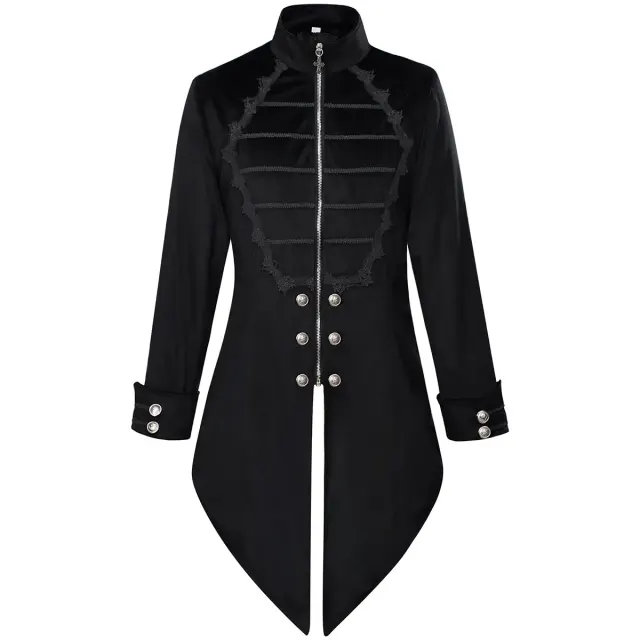 Mittelalterlicher Gothic-Frack für Herren, Halloween-Vampir-Cosplay Detail 1