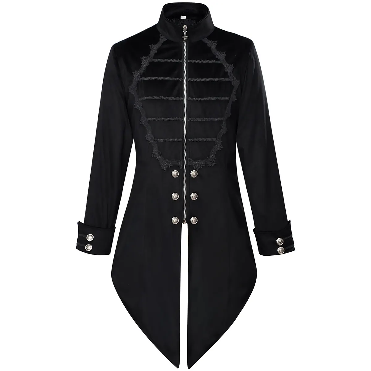 Men's Medieval Gothic Tailcoat for Halloween Vampire Cosplay detail 1