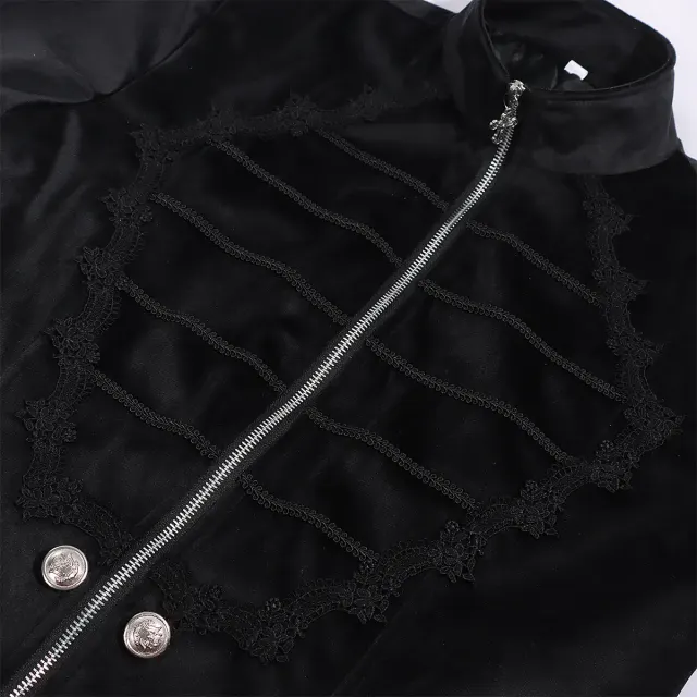 Mittelalterlicher Gothic-Frack für Herren, Halloween-Vampir-Cosplay Detail 7