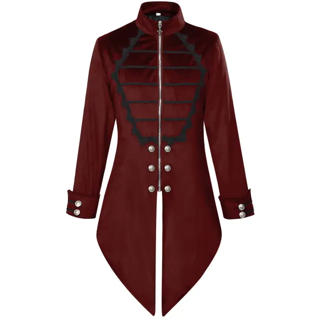 Mittelalterlicher Gothic-Frack für Herren, Halloween-Vampir-Cosplay Detail 11