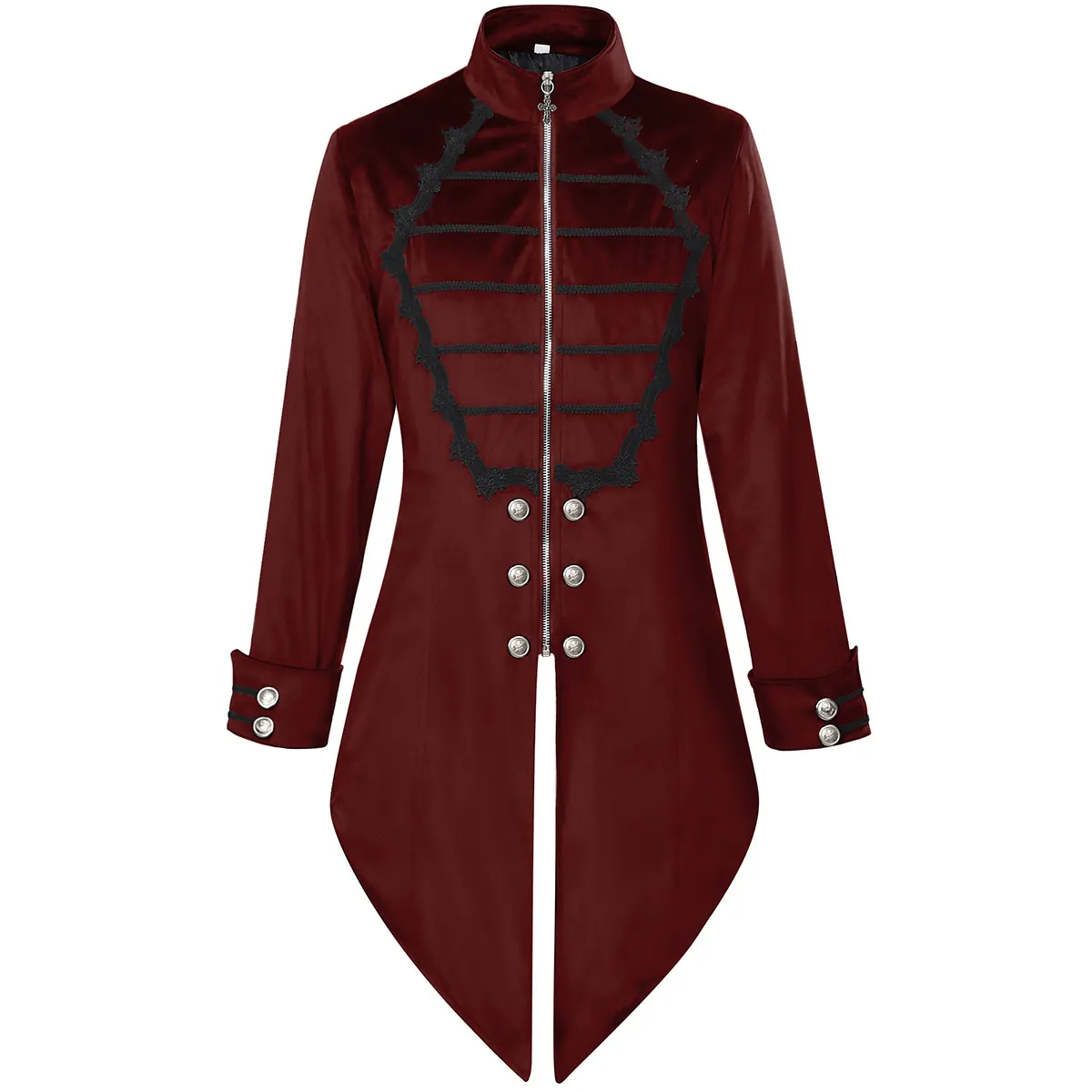 Men's Medieval Gothic Tailcoat for Halloween Vampire Cosplay detail 11