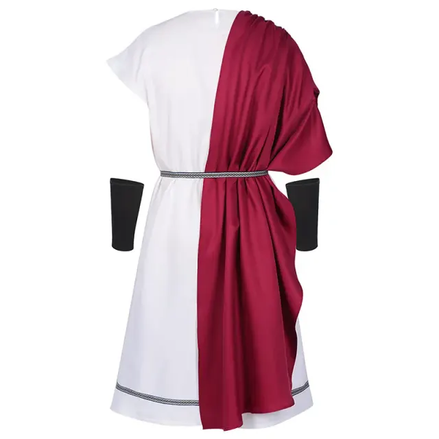 Men's Greek Roman Toga & Gold-Trim Tailcoat Costume Set detail 3