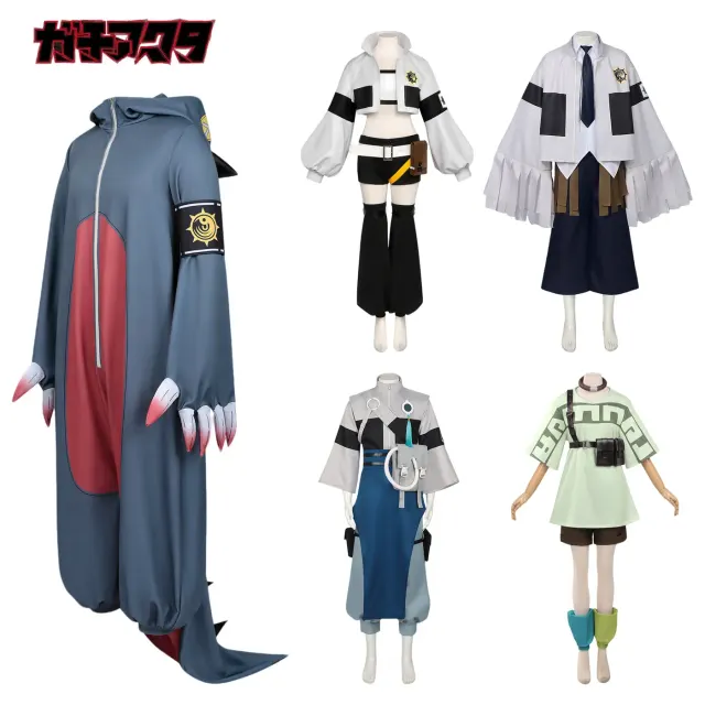 Men's long-sleeve anime cosplay costume set featuring a printed jacket and long pants in three character-style options.