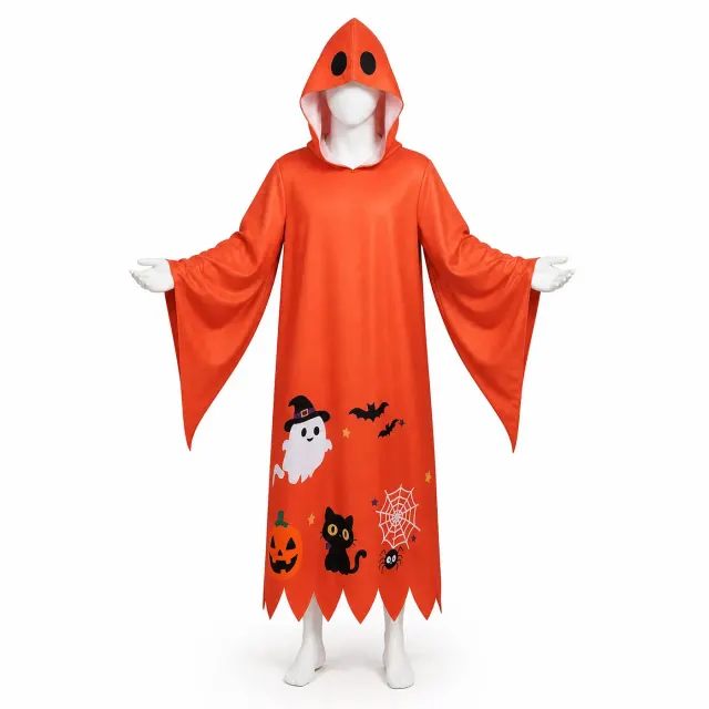 Men's Halloween Pumpkin Cosplay Robe Costume detail 1