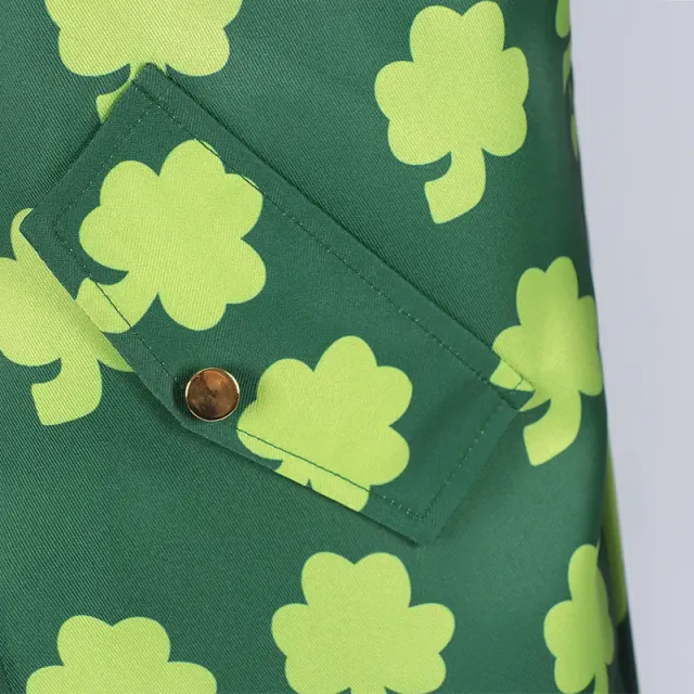 Men's Irish Four-Leaf Clover Tailcoat Costume Set for Cosplay Party detail 3