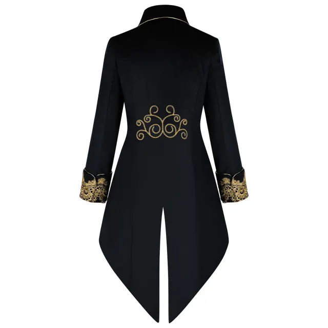 Men's Lace Tailcoat Medieval Punk Cosplay Coat detail 2