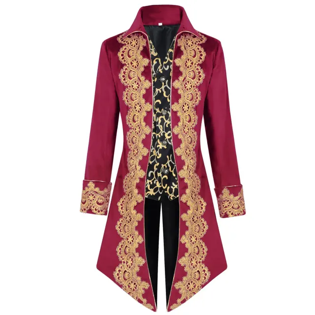 Men's Lace Tailcoat Medieval Punk Cosplay Coat detail 5