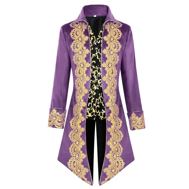 Men's Lace Tailcoat Medieval Punk Cosplay Coat detail 7