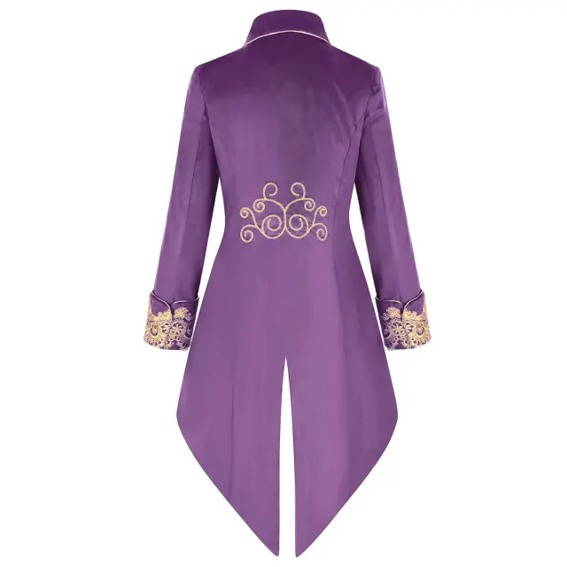 Men's Lace Tailcoat Medieval Punk Cosplay Coat detail 8