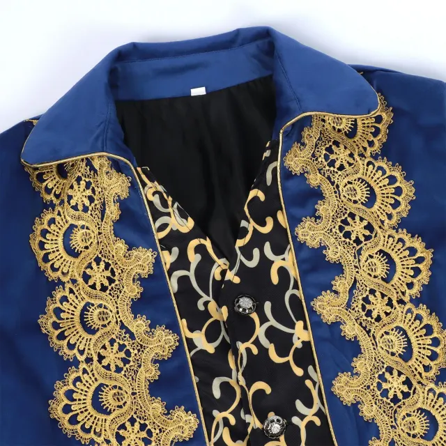 Men's Lace Tailcoat Medieval Punk Cosplay Coat detail 9