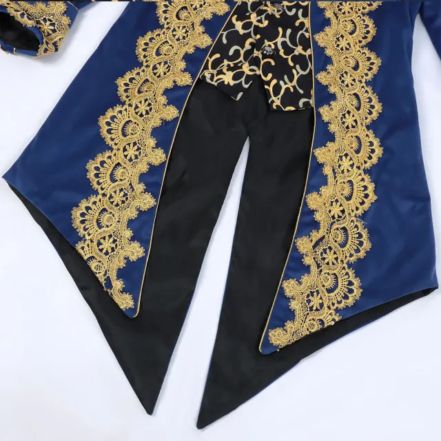 Men's Lace Tailcoat Medieval Punk Cosplay Coat detail 11