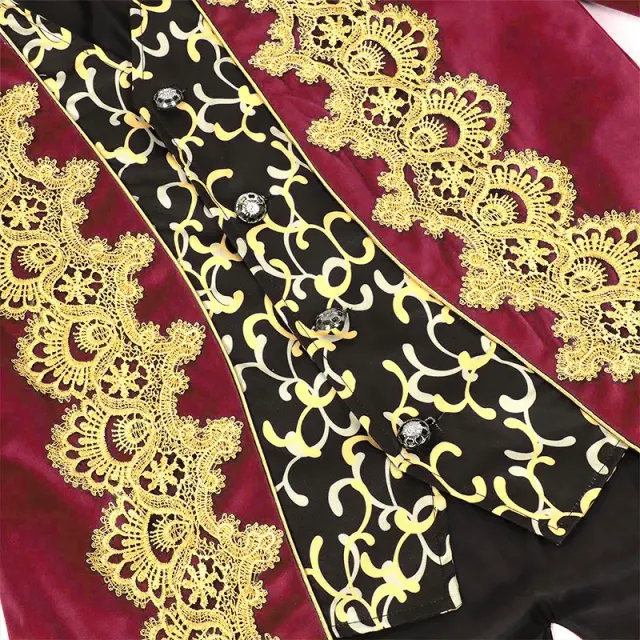 Men's Lace Tailcoat Medieval Punk Cosplay Coat detail 15