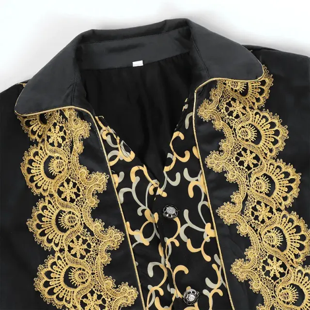 Men's Lace Tailcoat Medieval Punk Cosplay Coat detail 19