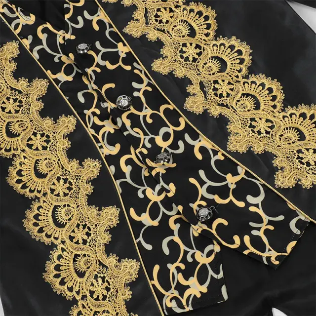 Men's Lace Tailcoat Medieval Punk Cosplay Coat detail 20