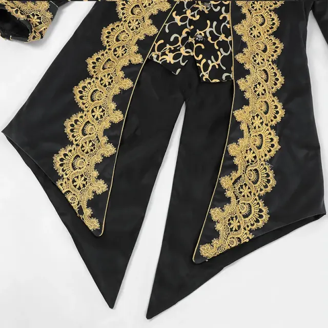 Men's Lace Tailcoat Medieval Punk Cosplay Coat detail 21
