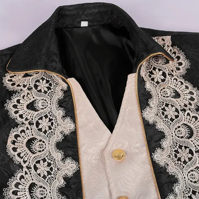 Men's Lace Tailcoat Victorian Gothic Stage Costume detail 2