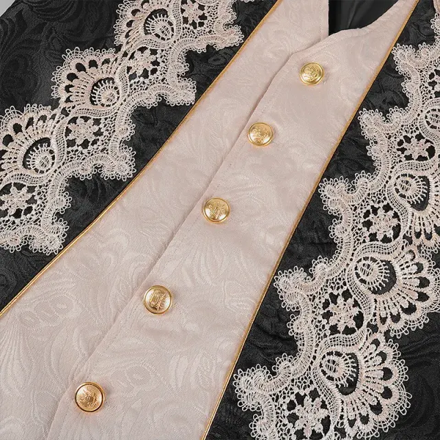 Men's Lace Tailcoat Victorian Gothic Stage Costume detail 3